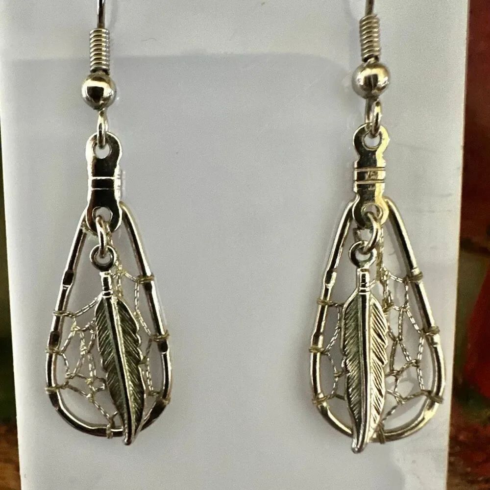 Dreamcatcher Feather Drop Earrings